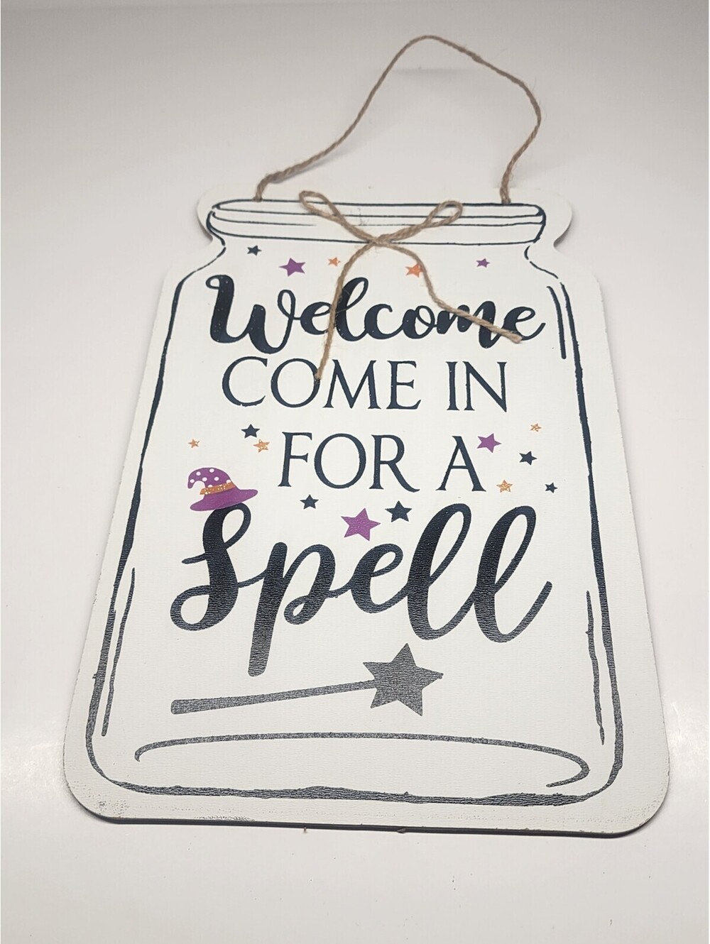 HALLOWEEN WALL HANGING DECOR NEW "WELCOME COME IN FOR A SPELL"